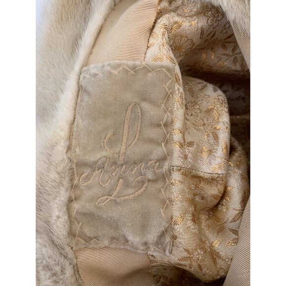 Vintage Champagne Genuine Mink Fur Bucket Hat Brim S 60s Mod Elegant 8965 - Picture 6 of 8